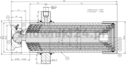 Siłownik wywrotu 8ton 1432mm 5sekcji