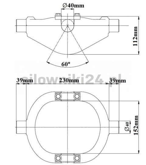 Siłownik wywrotu 8ton 1432mm 5sekcji