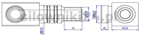 Złącze kątowe siłownika M18x1,5 - M22x1,5